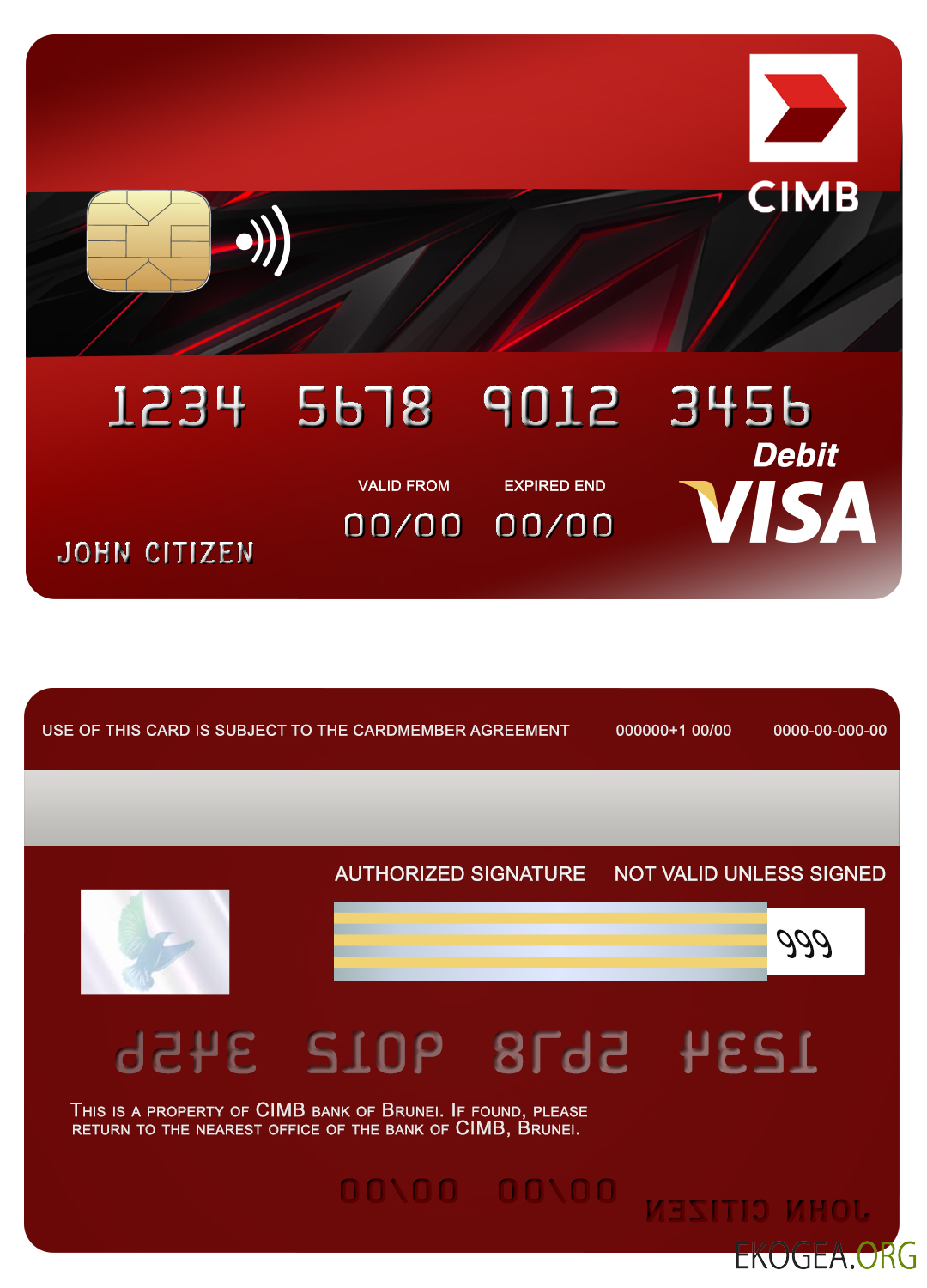 carte visa bancaire CIMB de Brunei